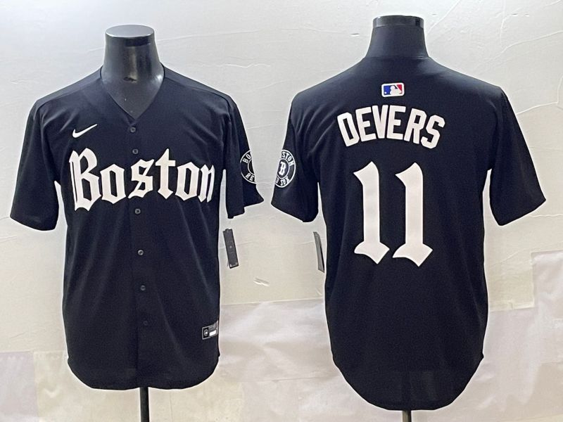 Men 2025 Boston Red Sox #11 Devers Black Five generations Joint Name Nike MLB Jersey style 1->boston red sox->MLB Jersey